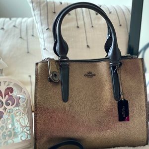 Coach Golden/Bronze Pebble Leather Edie Shoulder Bag - Limited Edition